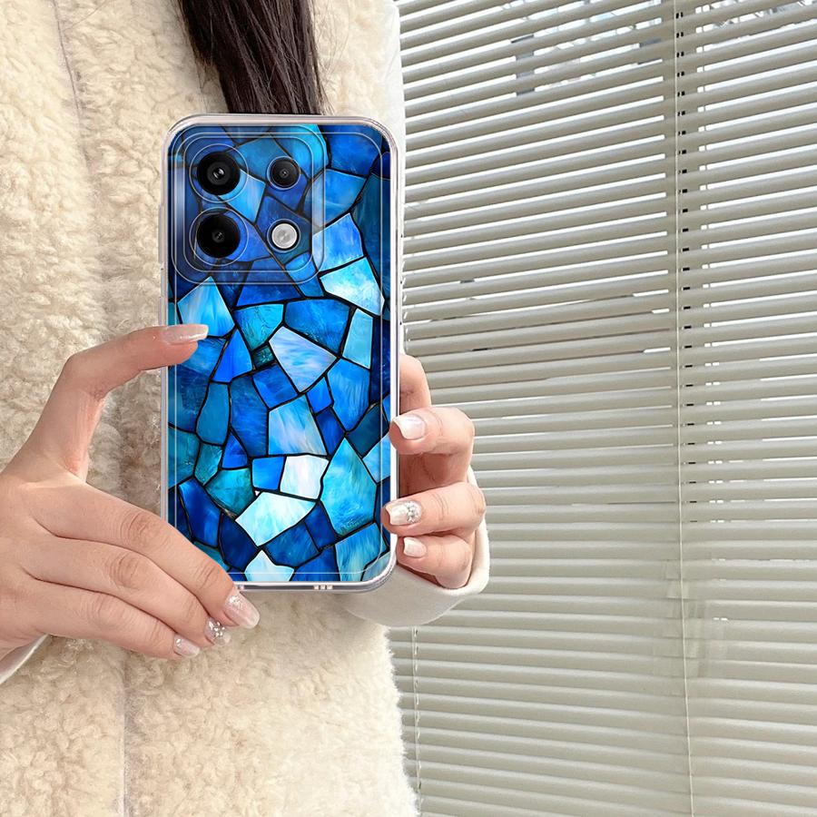 Xiaomi Redmi Note 14 - غطاء هاتف ناعم بنمط زهور ونافذة