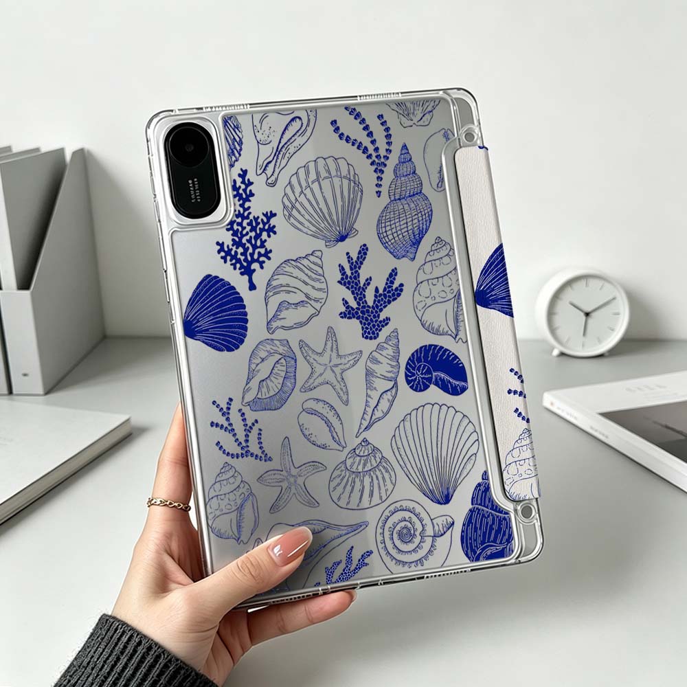 Poco Tablet Accessories - غطاء تابلت ناعم بتصميم أصداف بحرية