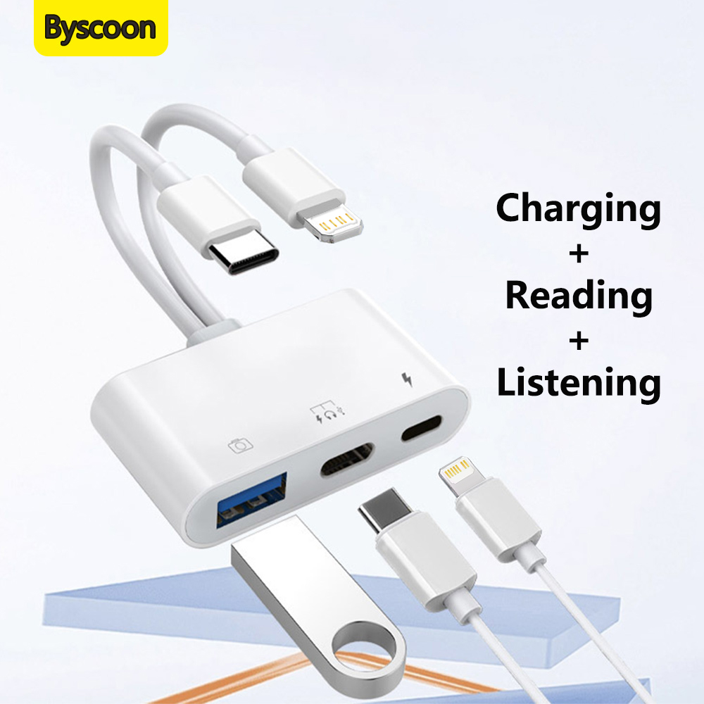 Wired Earphone Lightning - 2 في 1 البرق نوع C