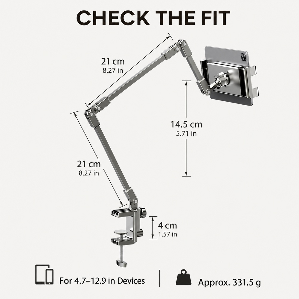 حامل هاتف قابل للتعديل للسرير، - مراجعة Tablet Holder Accessories وسعره