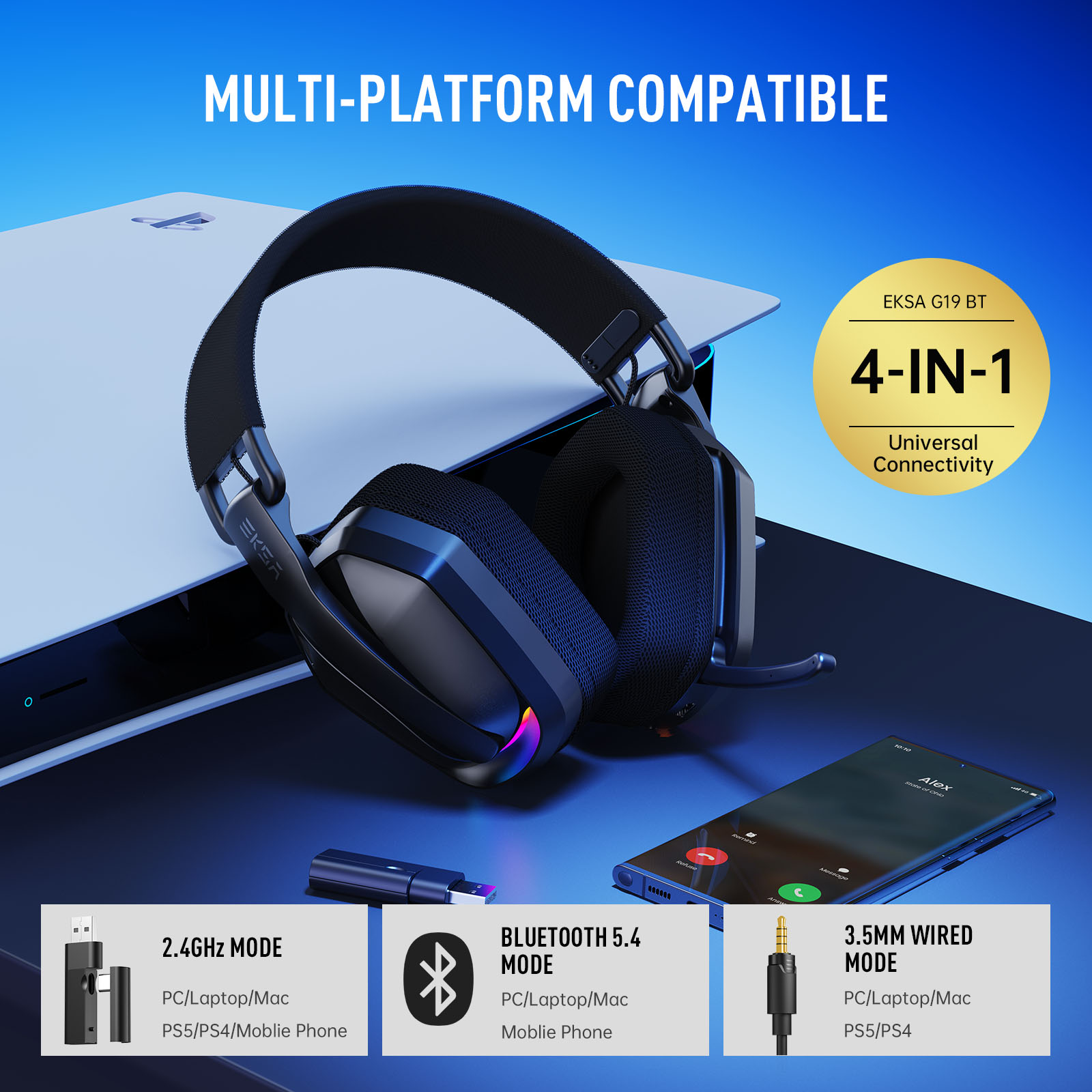 EKSA G19BT 2.4 جيجا هرتز سماعا - مراجعة Wired Earphone Lightning وسعره