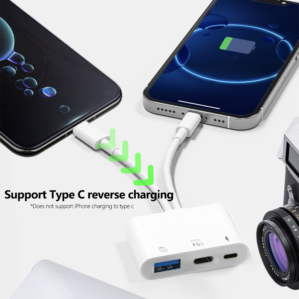 2 في 1 البرق نوع C إلى USB OTG - مراجعة Wired Earphone Lightning وسعره